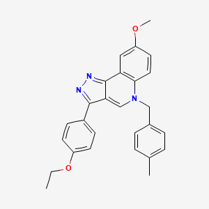 molecular formula C27H25N3O2 B2960827 3-(4-ethoxyphenyl)-8-methoxy-5-[(4-methylphenyl)methyl]-5H-pyrazolo[4,3-c]quinoline CAS No. 902598-09-8