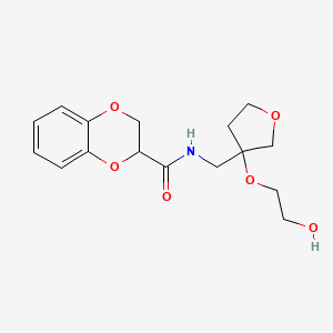 molecular formula C16H21NO6 B2960840 N-{[3-(2-hydroxyethoxy)oxolan-3-yl]methyl}-2,3-dihydro-1,4-benzodioxine-2-carboxamide CAS No. 2309571-32-0