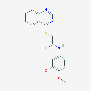 molecular formula C18H17N3O3S B2960846 N-(3,4-dimethoxyphenyl)-2-(quinazolin-4-ylsulfanyl)acetamide CAS No. 722477-14-7