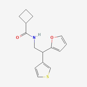 molecular formula C15H17NO2S B2960850 N-[2-(furan-2-yl)-2-(thiophen-3-yl)ethyl]cyclobutanecarboxamide CAS No. 2097919-79-2