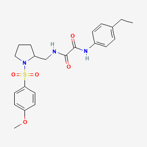 molecular formula C22H27N3O5S B2960868 N'-(4-ethylphenyl)-N-{[1-(4-methoxybenzenesulfonyl)pyrrolidin-2-yl]methyl}ethanediamide CAS No. 896290-62-3