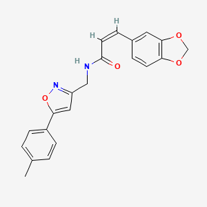 (Z)-3-(benzo[d][1,3]dioxol-5-yl)-N-((5-(p-tolyl)isoxazol-3-yl)methyl)acrylamide