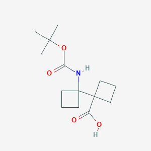 1-[1-[(2-Methylpropan-2-yl)oxycarbonylamino]cyclobutyl]cyclobutane-1-carboxylic acid