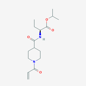 molecular formula C16H26N2O4 B2960919 Propan-2-yl (2S)-2-[(1-prop-2-enoylpiperidine-4-carbonyl)amino]butanoate CAS No. 2361585-26-2