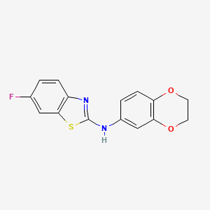 molecular formula C15H11FN2O2S B2960938 N-(2,3-dihydro-1,4-benzodioxin-6-yl)-6-fluoro-1,3-benzothiazol-2-amine CAS No. 862976-34-9