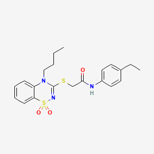 B2960942 2-((4-butyl-1,1-dioxido-4H-benzo[e][1,2,4]thiadiazin-3-yl)thio)-N-(4-ethylphenyl)acetamide CAS No. 893789-98-5