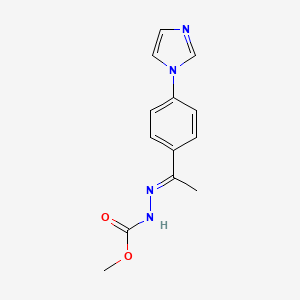 molecular formula C13H14N4O2 B2960962 methyl 2-{1-[4-(1H-imidazol-1-yl)phenyl]ethylidene}-1-hydrazinecarboxylate CAS No. 303148-80-3