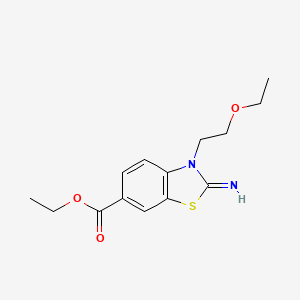 molecular formula C14H18N2O3S B2960963 ethyl 3-(2-ethoxyethyl)-2-imino-2,3-dihydro-1,3-benzothiazole-6-carboxylate CAS No. 1207021-96-2