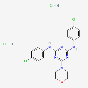 molecular formula C19H20Cl4N6O B2960965 N2,N4-bis(4-chlorophenyl)-6-(morpholin-4-yl)-1,3,5-triazine-2,4-diamine dihydrochloride CAS No. 1179475-75-2