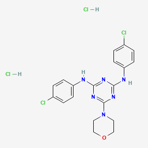 molecular formula C19H20Cl4N6O B2960965 N2,N4-bis(4-chlorophenyl)-6-morpholino-1,3,5-triazine-2,4-diamine dihydrochloride CAS No. 1179475-75-2