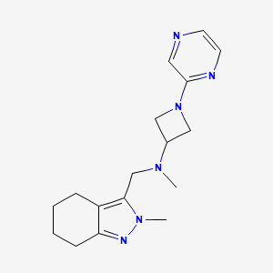 molecular formula C17H24N6 B2960977 N-methyl-N-[(2-methyl-4,5,6,7-tetrahydro-2H-indazol-3-yl)methyl]-1-(pyrazin-2-yl)azetidin-3-amine CAS No. 2380099-18-1