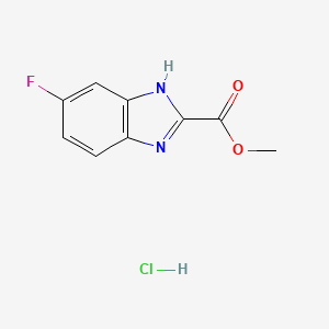 molecular formula C9H8ClFN2O2 B2960978 methyl5-fluoro-1H-1,3-benzodiazole-2-carboxylatehydrochloride CAS No. 2260933-03-5