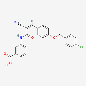 molecular formula C24H17ClN2O4 B2961003 3-[[(Z)-3-[4-[(4-Chlorophenyl)methoxy]phenyl]-2-cyanoprop-2-enoyl]amino]benzoic acid CAS No. 380562-47-0