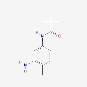 molecular formula C12H18N2O B2961012 N-(3-amino-4-methylphenyl)-2,2-dimethylpropanamide CAS No. 946709-89-3