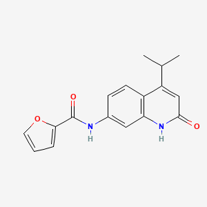 molecular formula C17H16N2O3 B2961020 N-(4-isopropyl-2-oxo-1,2-dihydroquinolin-7-yl)furan-2-carboxamide CAS No. 1251685-41-2