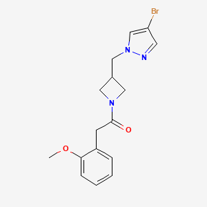 molecular formula C16H18BrN3O2 B2961025 1-{3-[(4-bromo-1H-pyrazol-1-yl)methyl]azetidin-1-yl}-2-(2-methoxyphenyl)ethan-1-one CAS No. 2415634-99-8