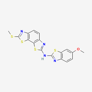 molecular formula C17H12N4OS4 B2961035 N-(6-methoxy-1,3-benzothiazol-2-yl)-2-methylsulfanyl-[1,3]thiazolo[4,5-g][1,3]benzothiazol-7-amine CAS No. 862975-76-6