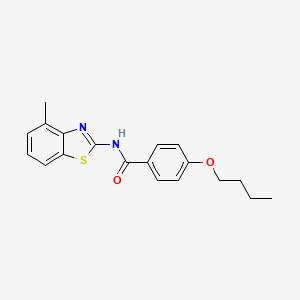 molecular formula C19H20N2O2S B2961050 4-butoxy-N-(4-methyl-1,3-benzothiazol-2-yl)benzamide CAS No. 477554-87-3