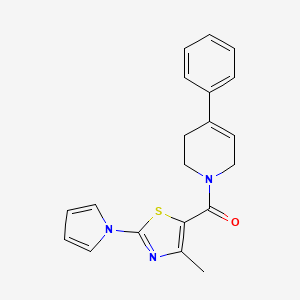 molecular formula C20H19N3OS B2961087 (4-methyl-2-(1H-pyrrol-1-yl)thiazol-5-yl)(4-phenyl-5,6-dihydropyridin-1(2H)-yl)methanone CAS No. 1251635-75-2