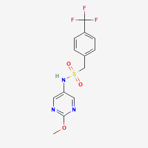 molecular formula C13H12F3N3O3S B2961108 N-(2-methoxypyrimidin-5-yl)-1-[4-(trifluoromethyl)phenyl]methanesulfonamide CAS No. 2319785-22-1