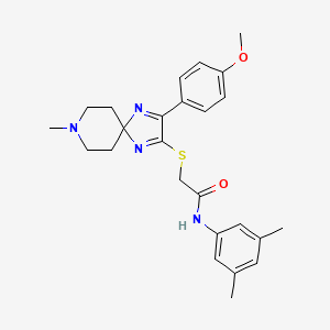 molecular formula C25H30N4O2S B2961109 N-(3,5-DIMETHYLPHENYL)-2-{[3-(4-METHOXYPHENYL)-8-METHYL-1,4,8-TRIAZASPIRO[4.5]DECA-1,3-DIEN-2-YL]SULFANYL}ACETAMIDE CAS No. 1189985-58-7