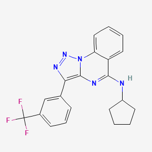 molecular formula C21H18F3N5 B2961112 N-CYCLOPENTYL-3-[3-(TRIFLUOROMETHYL)PHENYL]-[1,2,3]TRIAZOLO[1,5-A]QUINAZOLIN-5-AMINE CAS No. 866845-76-3