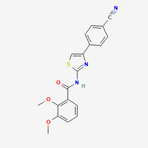 molecular formula C19H15N3O3S B2961118 N-[4-(4-cyanophenyl)-1,3-thiazol-2-yl]-2,3-dimethoxybenzamide CAS No. 922655-11-6