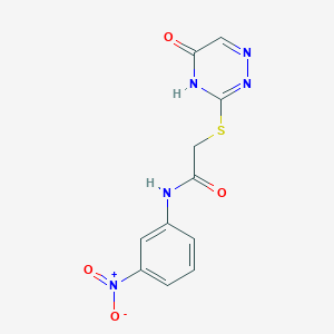 molecular formula C11H9N5O4S B2961155 N-(3-nitrophenyl)-2-((5-oxo-4,5-dihydro-1,2,4-triazin-3-yl)thio)acetamide CAS No. 872628-50-7