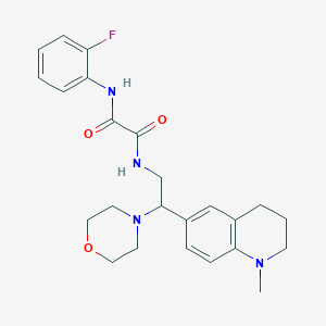 molecular formula C24H29FN4O3 B2961205 N'-(2-fluorophenyl)-N-[2-(1-methyl-1,2,3,4-tetrahydroquinolin-6-yl)-2-(morpholin-4-yl)ethyl]ethanediamide CAS No. 922120-33-0