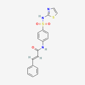 molecular formula C18H15N3O3S2 B2961218 N-(4-(N-(thiazol-2-yl)sulfamoyl)phenyl)cinnamamide 
