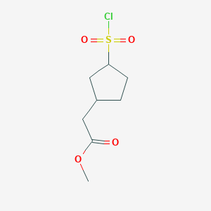 molecular formula C8H13ClO4S B2961234 Methyl 2-(3-chlorosulfonylcyclopentyl)acetate CAS No. 2168775-82-2