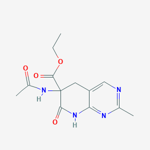 molecular formula C13H16N4O4 B2961252 Ethyl 6-acetamido-2-methyl-7-oxo-5H,6H,7H,8H-pyrido[2,3-d]pyrimidine-6-carboxylate CAS No. 865076-54-6