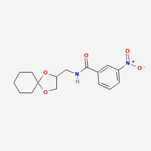 molecular formula C16H20N2O5 B2961273 N-({1,4-dioxaspiro[4.5]decan-2-yl}methyl)-3-nitrobenzamide CAS No. 900006-38-4