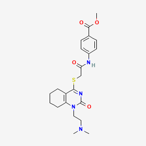 molecular formula C22H28N4O4S B2961324 Methyl 4-(2-((1-(2-(dimethylamino)ethyl)-2-oxo-1,2,5,6,7,8-hexahydroquinazolin-4-yl)thio)acetamido)benzoate CAS No. 899950-33-5