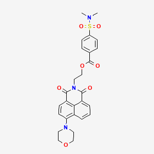 molecular formula C27H27N3O7S B2961326 2-[8-(morpholin-4-yl)-2,4-dioxo-3-azatricyclo[7.3.1.0^{5,13}]trideca-1(13),5,7,9,11-pentaen-3-yl]ethyl 4-(dimethylsulfamoyl)benzoate CAS No. 361159-15-1