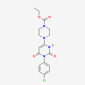 molecular formula C17H19ClN4O4 B2961330 ethyl 4-[1-(4-chlorophenyl)-2,6-dioxo-1,2,3,6-tetrahydropyrimidin-4-yl]piperazine-1-carboxylate CAS No. 847398-44-1