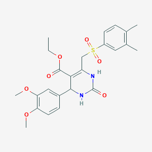 molecular formula C24H28N2O7S B2961387 ethyl 4-(3,4-dimethoxyphenyl)-6-[(3,4-dimethylbenzenesulfonyl)methyl]-2-oxo-1,2,3,4-tetrahydropyrimidine-5-carboxylate CAS No. 902277-73-0