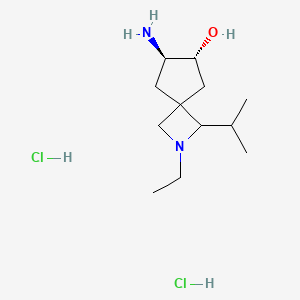 molecular formula C12H26Cl2N2O B2961401 rac-(6R,7R)-7-amino-2-ethyl-1-(propan-2-yl)-2-azaspiro[3.4]octan-6-ol dihydrochloride CAS No. 2137440-08-3