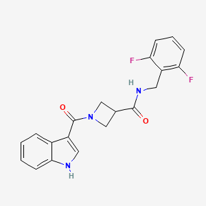 molecular formula C20H17F2N3O2 B2961429 N-[(2,6-difluorophenyl)methyl]-1-(1H-indole-3-carbonyl)azetidine-3-carboxamide CAS No. 1396845-51-4
