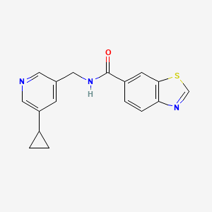 molecular formula C17H15N3OS B2961445 N-[(5-cyclopropylpyridin-3-yl)methyl]-1,3-benzothiazole-6-carboxamide CAS No. 2034207-91-3