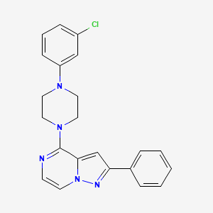 B2961457 4-(4-(3-Chlorophenyl)piperazin-1-yl)-2-phenylpyrazolo[1,5-a]pyrazine CAS No. 1111319-89-1