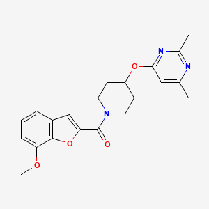 (4-((2,6-Dimethylpyrimidin-4-yl)oxy)piperidin-1-yl)(7-methoxybenzofuran-2-yl)methanone