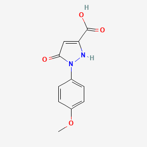 molecular formula C11H10N2O4 B2961464 5-hydroxy-1-(4-methoxyphenyl)-1H-pyrazole-3-carboxylic acid CAS No. 1192798-40-5