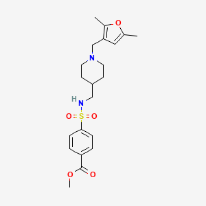 molecular formula C21H28N2O5S B2961466 methyl 4-(N-((1-((2,5-dimethylfuran-3-yl)methyl)piperidin-4-yl)methyl)sulfamoyl)benzoate CAS No. 1396636-43-3
