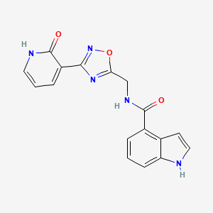 N-((3-(2-oxo-1,2-dihydropyridin-3-yl)-1,2,4-oxadiazol-5-yl)methyl)-1H-indole-4-carboxamide