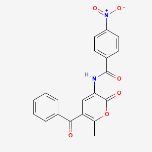 N-(5-benzoyl-6-methyl-2-oxo-2H-pyran-3-yl)-4-nitrobenzenecarboxamide