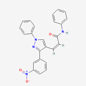 (Z)-3-(3-(3-nitrophenyl)-1-phenyl-1H-pyrazol-4-yl)-N-phenylacrylamide