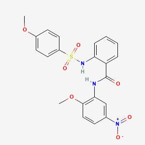 molecular formula C21H19N3O7S B2961482 N-(2-methoxy-5-nitrophenyl)-2-(4-methoxybenzenesulfonamido)benzamide CAS No. 898421-59-5