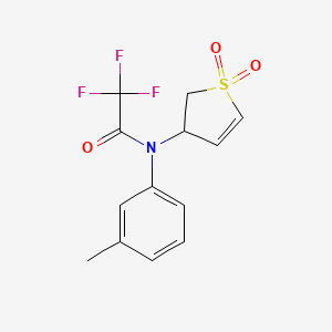 molecular formula C13H12F3NO3S B2961487 N-(1,1-dioxido-2,3-dihydrothiophen-3-yl)-2,2,2-trifluoro-N-(m-tolyl)acetamide CAS No. 325984-98-3