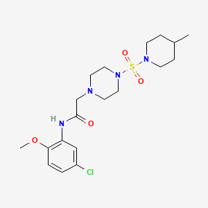 molecular formula C19H29ClN4O4S B2961508 N-(5-chloro-2-methoxyphenyl)-2-[4-(4-methylpiperidin-1-yl)sulfonylpiperazin-1-yl]acetamide CAS No. 879054-55-4